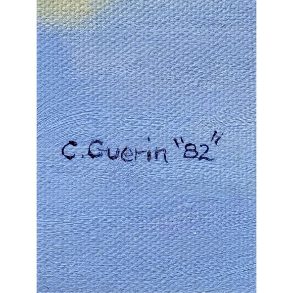 Lot of 2 VTG C. Guerin "82" Flower Framed Art Canvas Painting Signed 9"x 11.5" - Picture 4 of 9